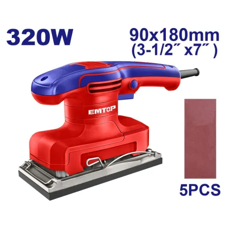 Шліфмашина вібраційна EMTOP, 320 Вт, 90x180 мм (EFSR3206)