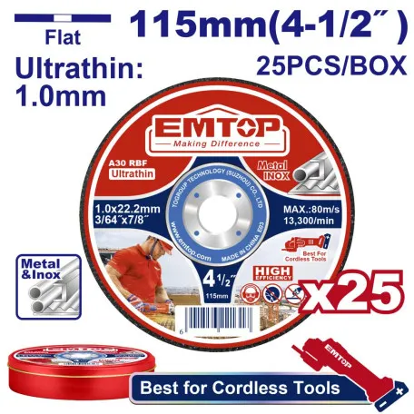 Набор отрезных дисков EMTOP, 25 шт (EACD11011525)