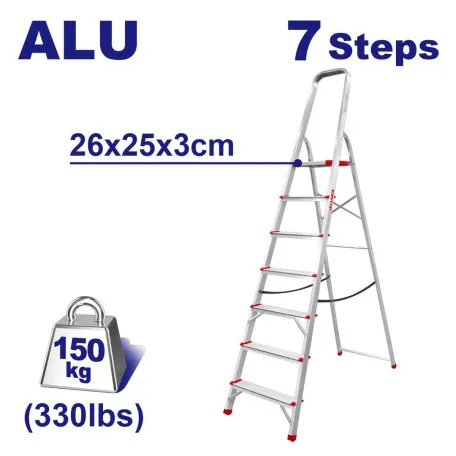 Лестница алюминиевая EMTOP, 7 ступеней, до 150 кг (ELAD1071)