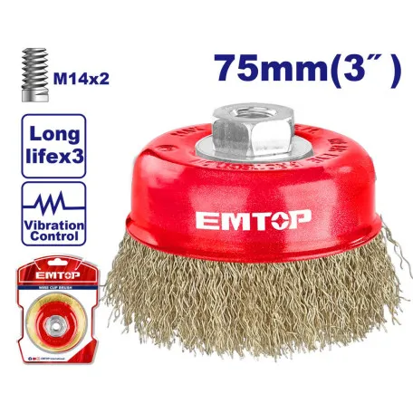 Щётка по металлу EMTOP, 75 мм (3