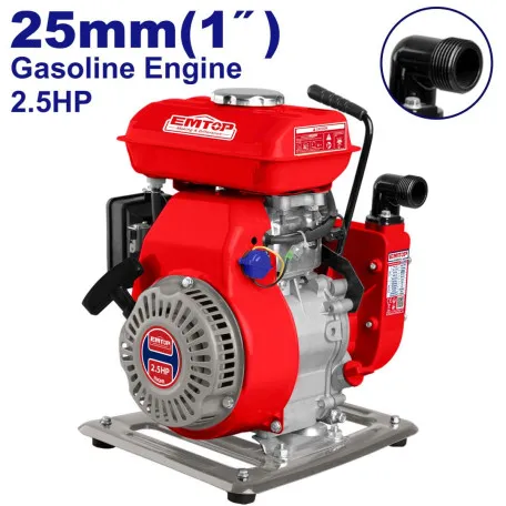 Мотопомпа бензиновая EMTOP, 100 л/хв, 25 мм, 1 дюйм (EGWP2512)