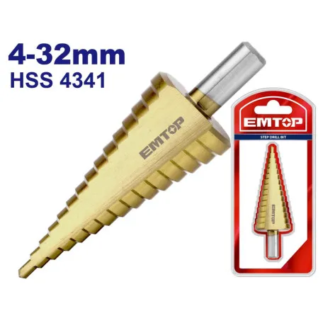 Сверло ступенчатое EMTOP, 4–32 мм (ESDL43233)