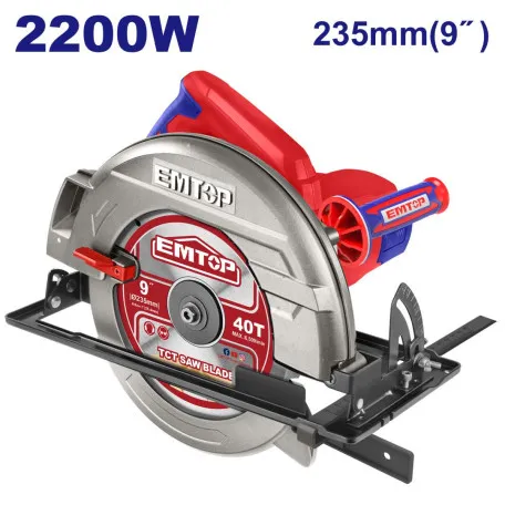 Пила циркулярная EMTOP, 2200 Вт, 235 × 25,4 мм, 65 мм (ECSW2351)