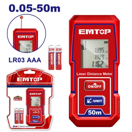 Лазерный дальномер EMTOP, 2 мм/м, 50 м. (ELDD0501)
