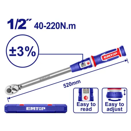 Ключ динамометричний EMTOP EHPTW1220N8