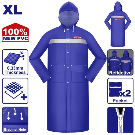 Дождевик EMTOP, XL, PVC + поліестер, 100% новий PVC, 120 см (ERCT01XL)