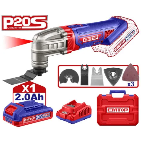 Многофункциональный инструмент, (реноватор) EMTOP, 20000 кол/мин, 20V (ELMF20221)