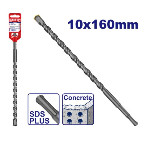 Бур SDS-plus EMTOP, 10×160 мм (EHDR11002)