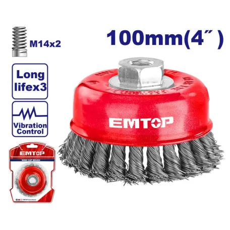 Щётка по металлу EMTOP, 100 мм (4