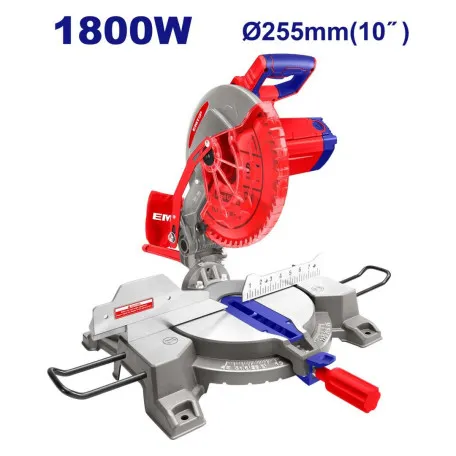Пила торцовочная EMTOP, 1800 Вт, 255 мм х 25,4 мм (EMSW18007)