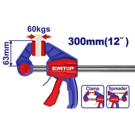Струбцина EMTOP, G-образная, 63х300 мм. (ECLPQ60201)