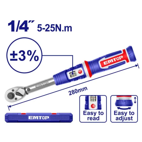 Ключ динамометричний EMTOP EHPTW1425N8