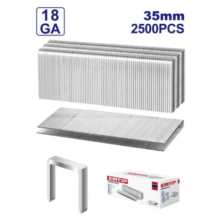 Скобы для степлера EMTOP, 35 мм, 5,7 мм, 2500 шт (ENAL18352)