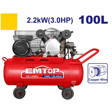 Компрессор EMTOP, 100 л (26,4 гал), 2,2 кВт (3 к.с.), 8 бар (EACPB30103)