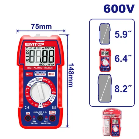 Мультиметр цифровий EMTOP EDMR536002