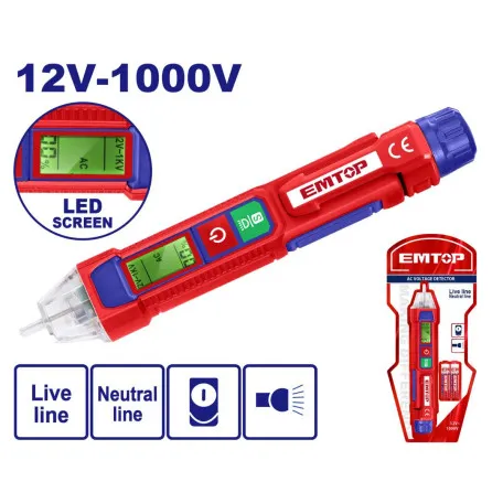 Детектор напряжения EMTOP, 12 В ~ 1000 В, (ETPL210003)