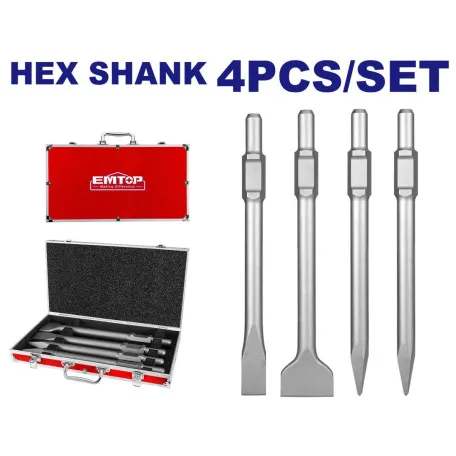 Набор зубил SDS-plus EMTOP, 4 шт (ECHS0304375)