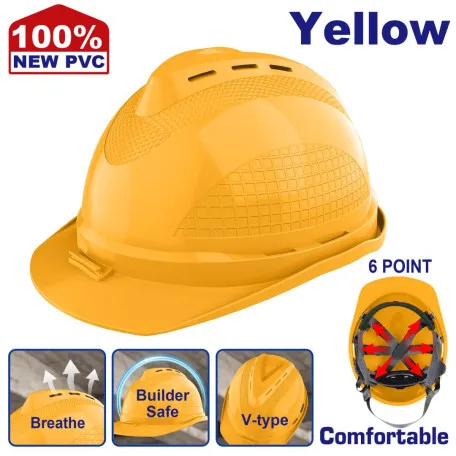 Каска защитная EMTOP, желтый, 380 г, (ESHT0801)