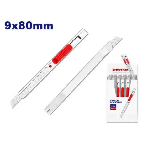 Нож сегментный EMTOP, 9 мм x 80 мм, металл (ESNK09001)