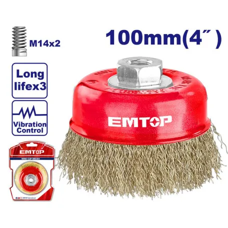 Щётка по металлу EMTOP, 100 мм (4