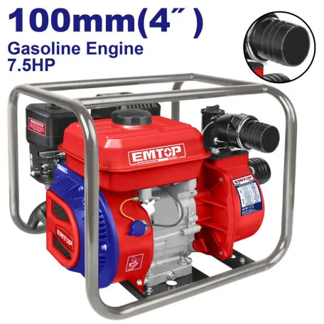 Мотопомпа бензиновая EMTOP, 1500 л/хв, 100 мм, 4
