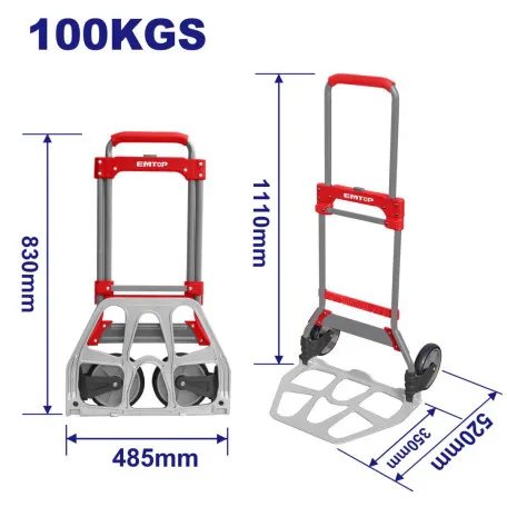 Тележка складная EMTOP, до 100 кг (EMWB9A10)