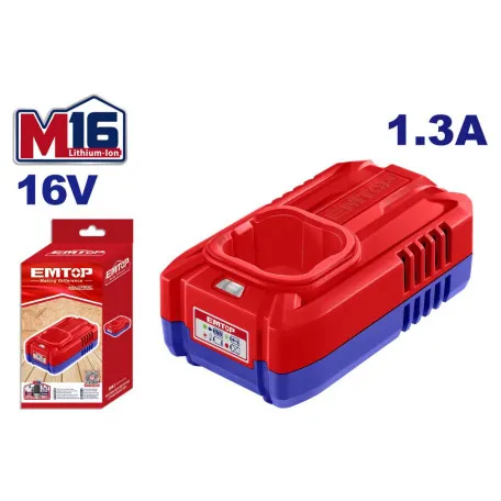 Зарядное устройство EMTOP, 16В / 220-240 В~50/60 Гц, 1,3 Аг (EFCR1613)