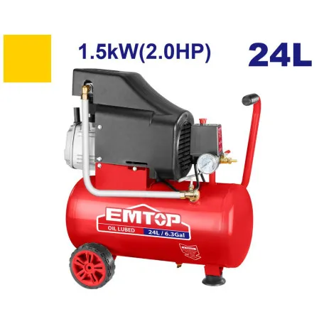 Компрессор EMTOP, 24 л (6,3 гал), 1,5 кВт (2 к.с.), 8 бар (EACPD20246)