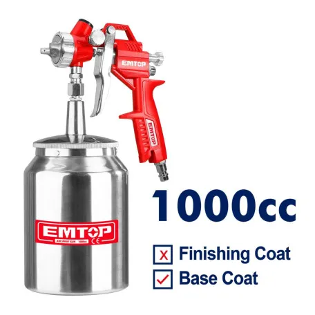 Краскопульт пневматический EMTOP, 1,5 мм, 1000 мл, 140–180 мм (EASG10001)