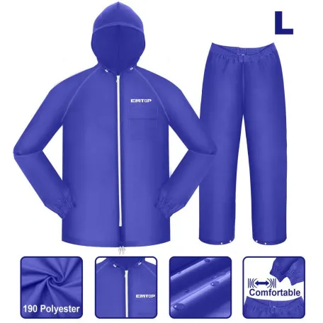 Костюм-дождевик EMTOP, L, поліестер, ПВХ (ERST02L)