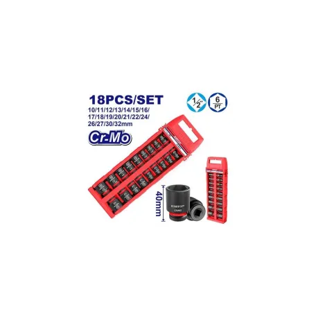 Набір торцевих головок ударних EMTOP EMSSD12186 1/2