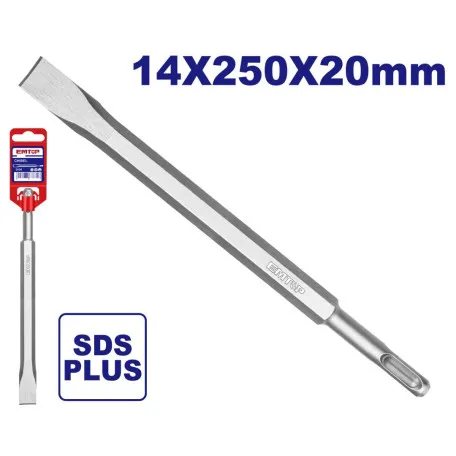 Зубило SDS-plus EMTOP, 14 × 250 × 20 мм, плоске (ECHS122501)