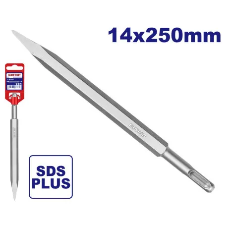 Зубило SDS-plus EMTOP, 14 × 250 мм, загострене (ECHS112501)