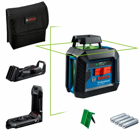 Лазерный нивелир Bosch GLL 2-20 G Professional с держателем, потолочным креплением и 4 батарейками (0601065000)