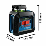 Лазерный нивелир Bosch GLL 2-20 G Professional с держателем, потолочным креплением и 4 батарейками (0601065000)