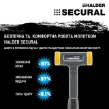 Молоток безінерційний HALDER SECURAL PLUS гумово/сталева рукоятка прямокутний бойок 30x40 поліурета (3380.140)
