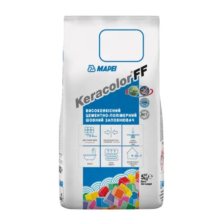 Цементний розчин Mapei KERACOLOR FF №100, для швів до 6 мм, білий, 5 кг (5051005)