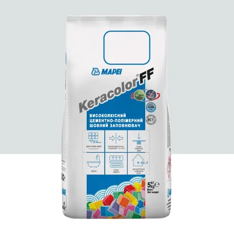 Цементний розчин Mapei KERACOLOR FF №111, для швів до 6 мм, світло-сірий, 5 кг (5051115)