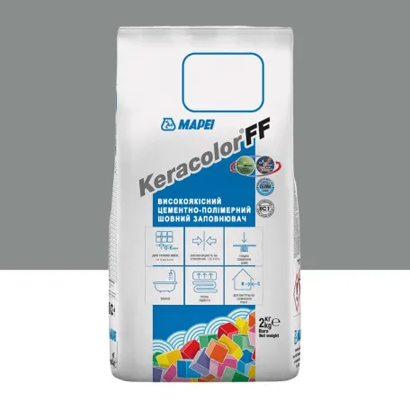 Цементний розчин Mapei KERACOLOR FF №112, для швів до 6 мм, сірий, 2 кг (5051122)