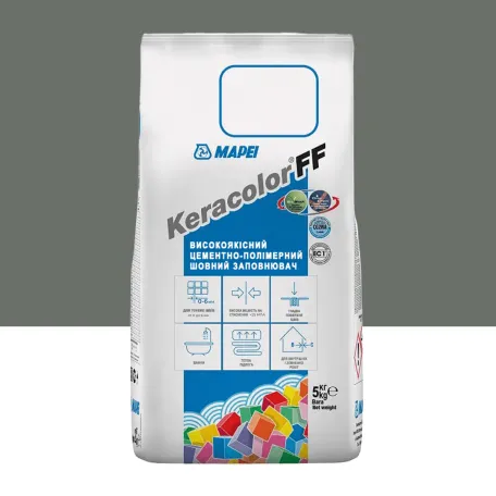 Цементний розчин Mapei KERACOLOR FF №113, для швів до 6 мм, темно-сірий, 5 кг (5051135)