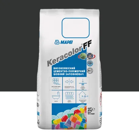 Цементний розчин Mapei KERACOLOR FF №120, для швів до 6 мм, чорний, 2 кг (5051202)