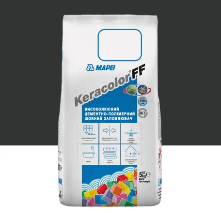 Цементний розчин Mapei KERACOLOR FF №120, для швів до 6 мм, чорний, 5 кг (5051205)