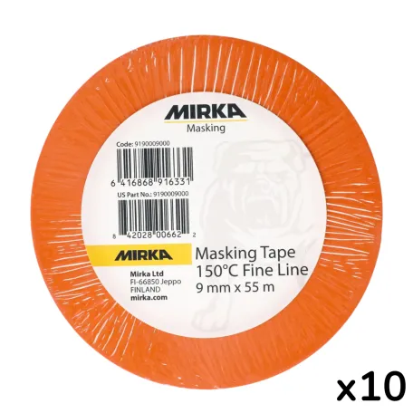 Малярная лента Mirka Fine Line 150 ° C, 9 мм x 55 м, 10 шт. (9190009000)