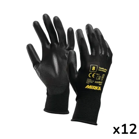 Монтажные перчатки Mirka Nylon с PU покрытием, размер 8, 12 пар (9190260008)