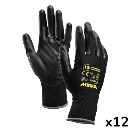 Монтажные перчатки Mirka Nylon с PU покрытием, размер 10, 12 пар (9190260010)