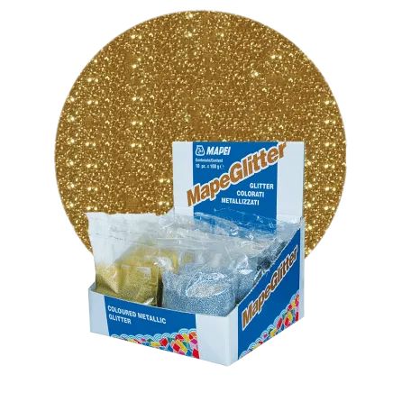Блискітки Mapei Mapeglitter, добавка для епоксидної фуги, золоті (MGLITGOLD)
