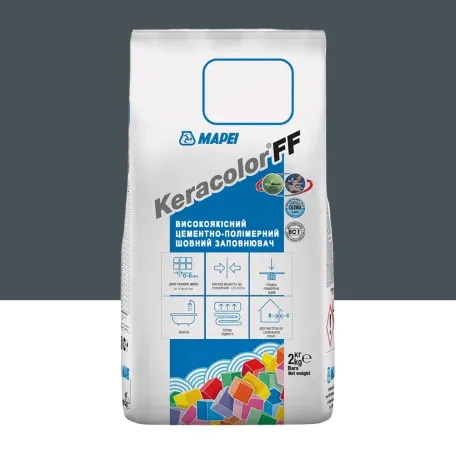 Цементний розчин Mapei KERACOLOR FF №114, для швів до 6 мм, антрацит, 2 кг (5051142)