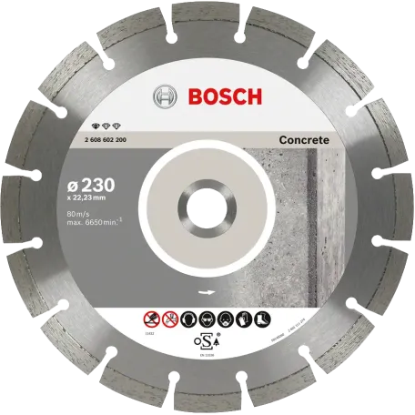 Алмазний диск Bosch по бетону 230x22,23x2,3x10 мм (2608603243-1)