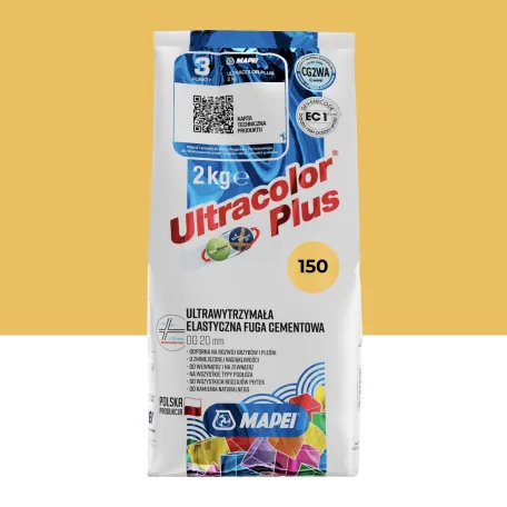 Затирка цементная Mapei Ultracolor Plus №150, желтый, 2 кг (6015002A)