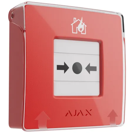 Бездротова настінна кнопка для активації пожежної тривоги вручну Ajax ManualCallPoint (Red)Jeweller (Для житлових обʼєктів) (60815.171.NC1)